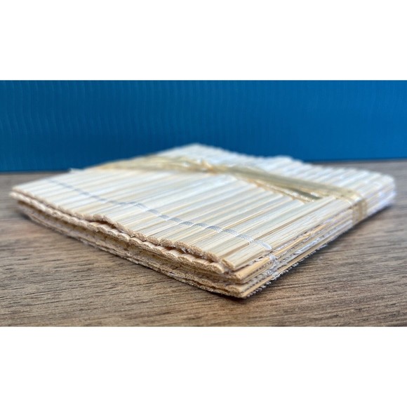 Bamboo Table Mat Drink Coaster Cup Mat  6 Piece Set Ecologically Friendly - Picture 4 of 6